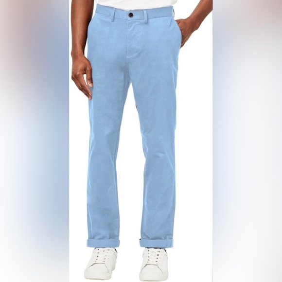 Ben Sherman Cerulean Blue Straight Fit Casual Chino Pants - Picture 1 of 6